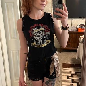 Guns and roses black studded tank.
